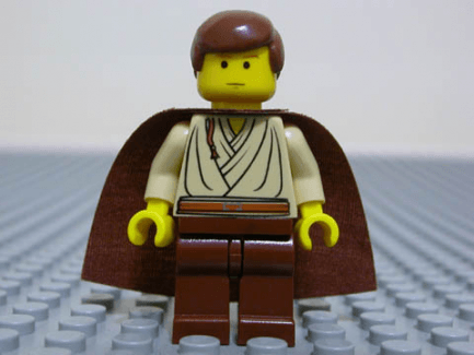 Lego minifigura - Obi-Wan Kenobi (young with Padawan Braid Pattern)