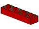 Lego alkatrész - Red Brick 2x8