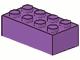 Lego alkatrész - Medium Lavender Brick 2x4