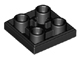 Lego alkatrész - Black Tile, Modified 2x2 Inverted