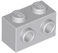 Lego alkatrész - Light Bluish Gray Brick, Modified 1x2 with Studs on 1 Side