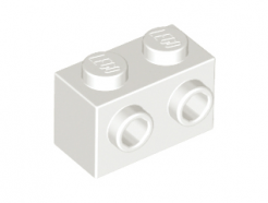 Lego alkatrész - White Brick, Modified 1x2 with Studs on 1 Side