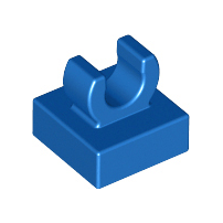 Lego alkatrész - Blue Tile, Modified 1x1 with Clip - Rounded Edges