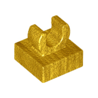 Lego alkatrész - Pearl Gold Tile, Modified 1x1 with Clip - Rounded Edges
