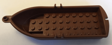 Lego alkatrész - Reddish Brown Boat, 14x5x2 with Oarlocks without Hollow Inside Studs