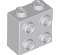 Lego alkatrész - Light Bluish Gray Brick, Modified 1x2x1 2/3 with Studs on 1 Side