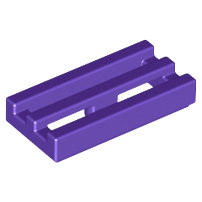 Lego alkatrész - Dark Purple Tile, Modified 1x2 Grille with Bottom Groove / Lip