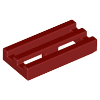 Lego alkatrész - Dark Red Tile, Modified 1x2 Grille with Bottom Groove / Lip