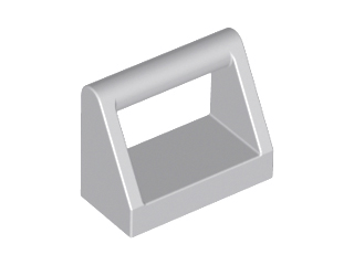 Lego alkatrész - Light Bluish Gray Tile, Modified 1x2 with Handle