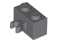 Lego alkatrész - Dark Bluish Gray Brick, Modified 1x2 with Vertical Clip (thick open O clip)