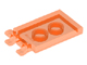 Lego alkatrész - Trans-Neon Orange Tile, Modified 2x3 with 2 Clips (thick open O clips)