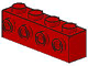 Lego alkatrész - Red Brick, Modified 1x4 with 4 Studs on 1 Side