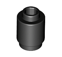 Lego alkatrész - Black Brick, Round 1x1 Open Stud