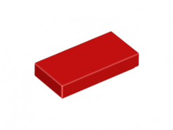 Lego alkatrész - Red Tile 1x2 with Groove