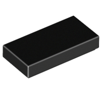 Lego alkatrész - Black Tile 1x2 with Groove