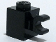 Lego alkatrész - Black Brick, Modified 1x1 with Clip Horizontal