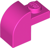 Lego alkatrész - Dark Pink Brick, Modified 1x2x1 1/3 with Curved Top