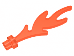Lego alkatrész - Trans-Neon Orange Wave Rounded with Base Rim (Castle Dragon Flame, Seaweed, Water)