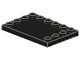 Lego alkatrész - Black Tile, Modified 4x6 with Studs on Edges
