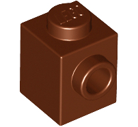 Lego alkatrész - Reddish Brown Brick, Modified 1x1 with Stud on 1 Side