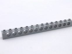 Lego alkatrész - Light Bluish Gray Technic, Brick 1x14 with Holes