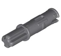 Lego alkatrész - Dark Bluish Gray Technic, Axle Pin 3L with Friction Ridges Lengthwise and 1L Axle