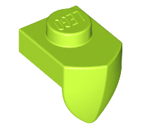 Lego alkatrész - Lime Plate, Modified 1x1 with Tooth Vertical