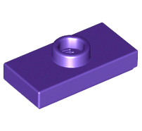 Lego alkatrész - Dark Purple Plate, Modified 1x2 with 1 Stud with Groove and Bottom Stud Holder (Jumper)