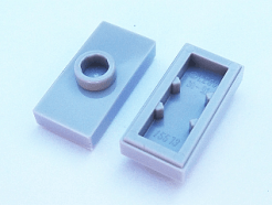 Lego alkatrész - Light Bluish Gray Plate, Modified 1x2 with 1 Stud with Groove and Bottom Stud Holder (Jumper)