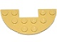 Lego alkatrész - Tan Plate, Round Half 3x6 with 1x2 Cutout