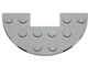 Lego alkatrész - Light Bluish Gray Plate, Round Half 3x6 with 1x2 Cutoutő
