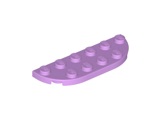 Lego alkatrész - Medium Lavender Plate, Round Corner 2x6 Double