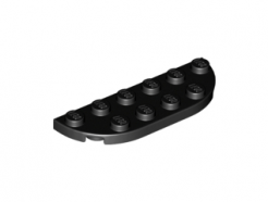 Lego alkatrész - Black Plate, Round Corner 2x6 Double