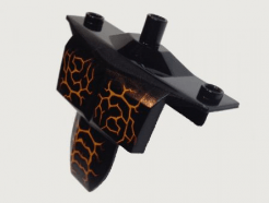 Lego alkatrész - Black Large Figure Torso Armor Shoulder Studs with Orange Veins Pattern