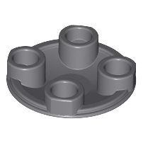 Lego alkatrész - Dark Bluish Gray Plate, Round 2x2 with Rounded Bottom (Boat Stud)
