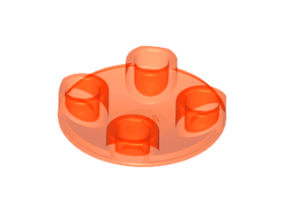 Lego alkatrész - Trans-Neon Orange Plate, Round 2x2 with Rounded Bottom (Boat Stud)