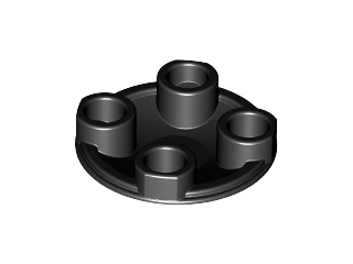 Lego alkatrész - Black Plate, Round 2x2 with Rounded Bottom (Boat Stud)