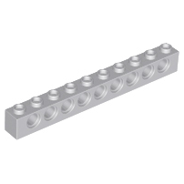 Lego alkatrész - Light Bluish Gray Technic, Brick 1x10 with Holes