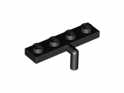 Lego alkatrész - Black Plate, Modified 1 x 4 with Arm Down