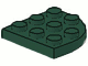 Lego alkatrész - Dark Green Plate, Round Corner 3x3