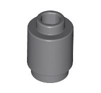 Dark Bluish Gray Brick, Round 1x1 Open Stud
