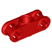 Lego alkatrész - Red Technic, Axle and Pin Connector Perpendicular 3L with Center Pin Hole