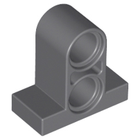 Lego alkatrész - Dark Bluish Gray Technic, Pin Connector Plate 1x2x1 2/3 with 2 Holes (Double on Top)