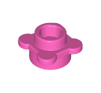Lego alkatrész - Dark Pink Plate, Round 1x1 with Flower Edge (4 Knobs / Petals)