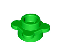 Lego alkatrész - Bright Green Plate, Round 1x1 with Flower Edge (4 Knobs / Petals)