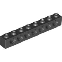 Lego alkatrész - Black Technic, Brick 1x8 with Holes
