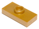 Lego alkatrész - Pearl Gold Plate, Modified 1x2 with 1 Stud with Groove (Jumper)