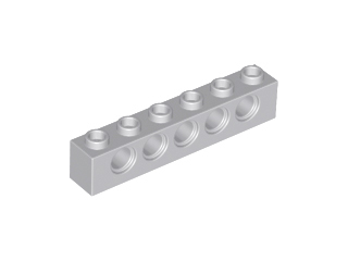 Lego alkatrész - Light Bluish Gray Technic, Brick 1x6 with Holes