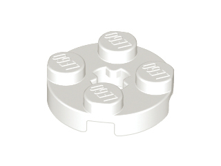 Lego alkatrész - White Plate, Round 2x2 with Axle Hole