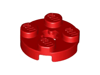 Lego alkatrész - Red Plate, Round 2x2 with Axle Hole